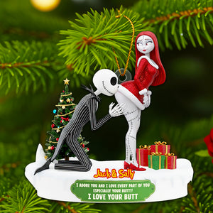 Naughty Skeleton Couple Christmas Ornament - Personalized Gifts For Couple 03ohdt110925-Homacus
