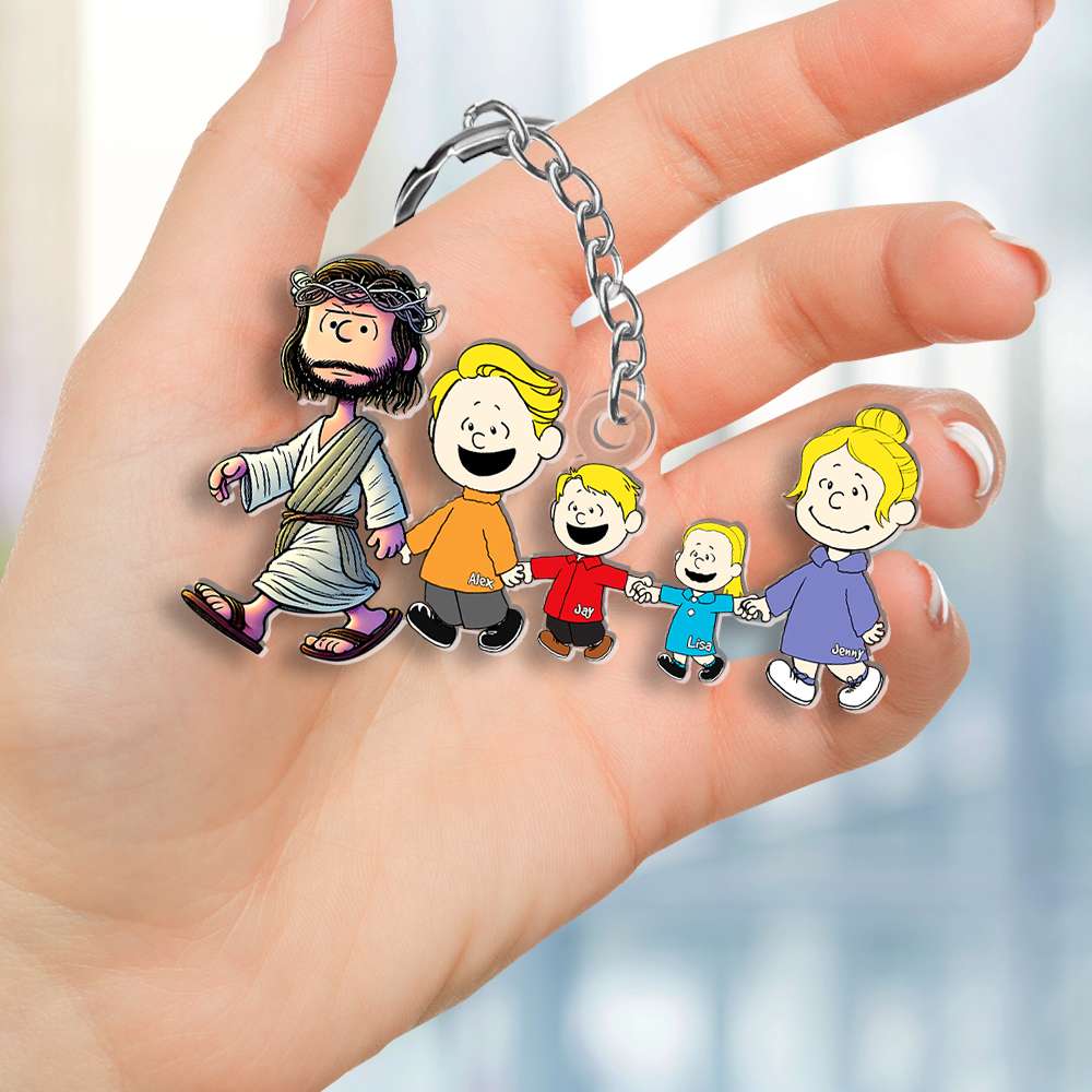 Personalized Gifts For Christian Family Keychain Jesus Family 01OHMH080125DA-Homacus