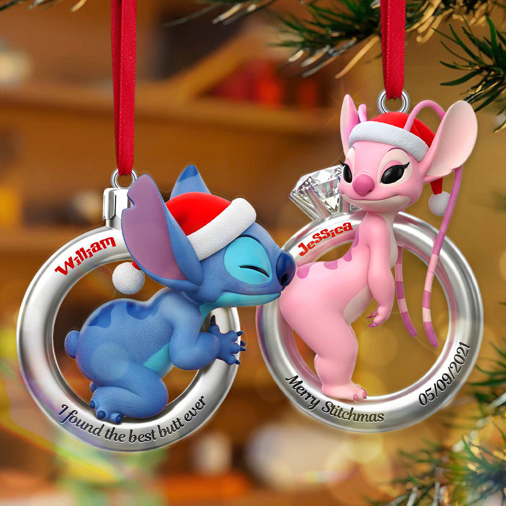 Personalized Gifts For Couple, Little Monster Christmas Rings Acrylic Ornament 03ohmg130925-Homacus