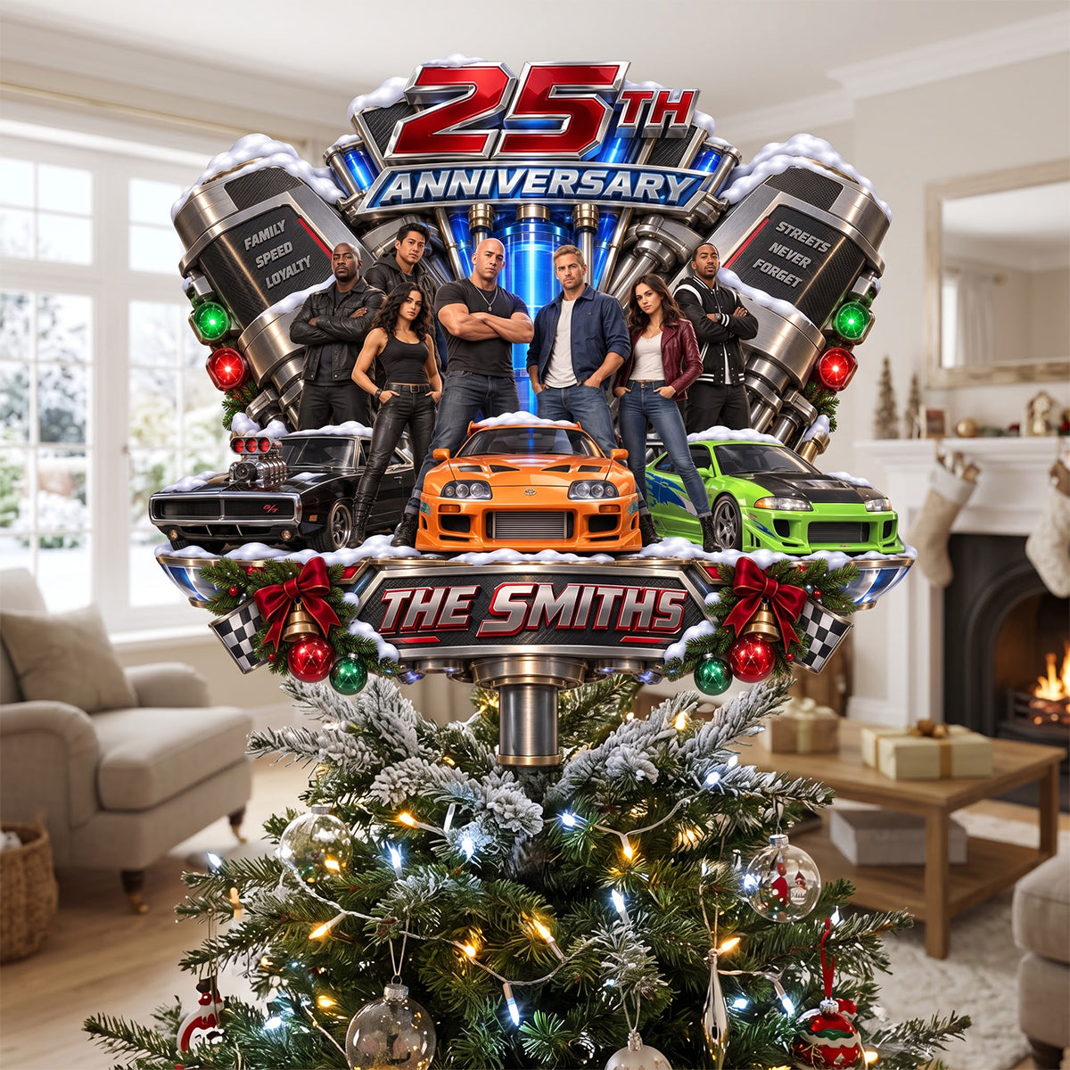 Celebrate A Quarter Century Of Speed Tree Topper - Personalized Christmas Gifts For Speed Lovers 05hatn110926-Homacus