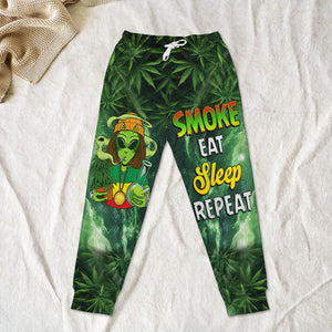 Gifts For Weed Lovers Sweatpants 04totn101224 Smoke Eat Sleep Repeat-Homacus