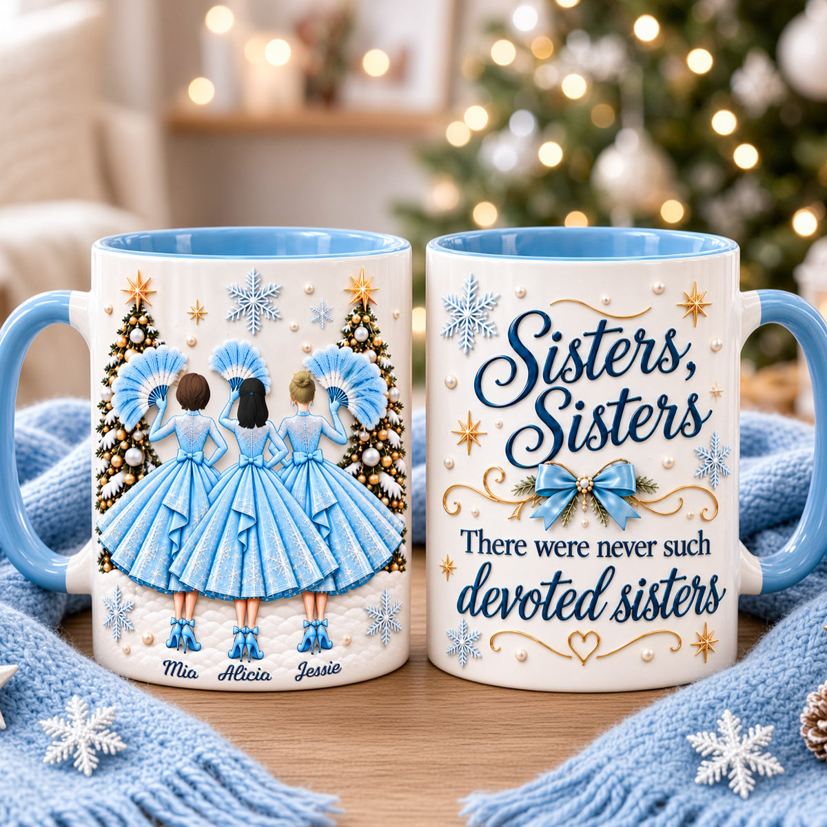 Christmas Sisters Coffee Accent Mug - Personalized Gifts For Christmas Coffee Mug 01TTDH101026-Homacus