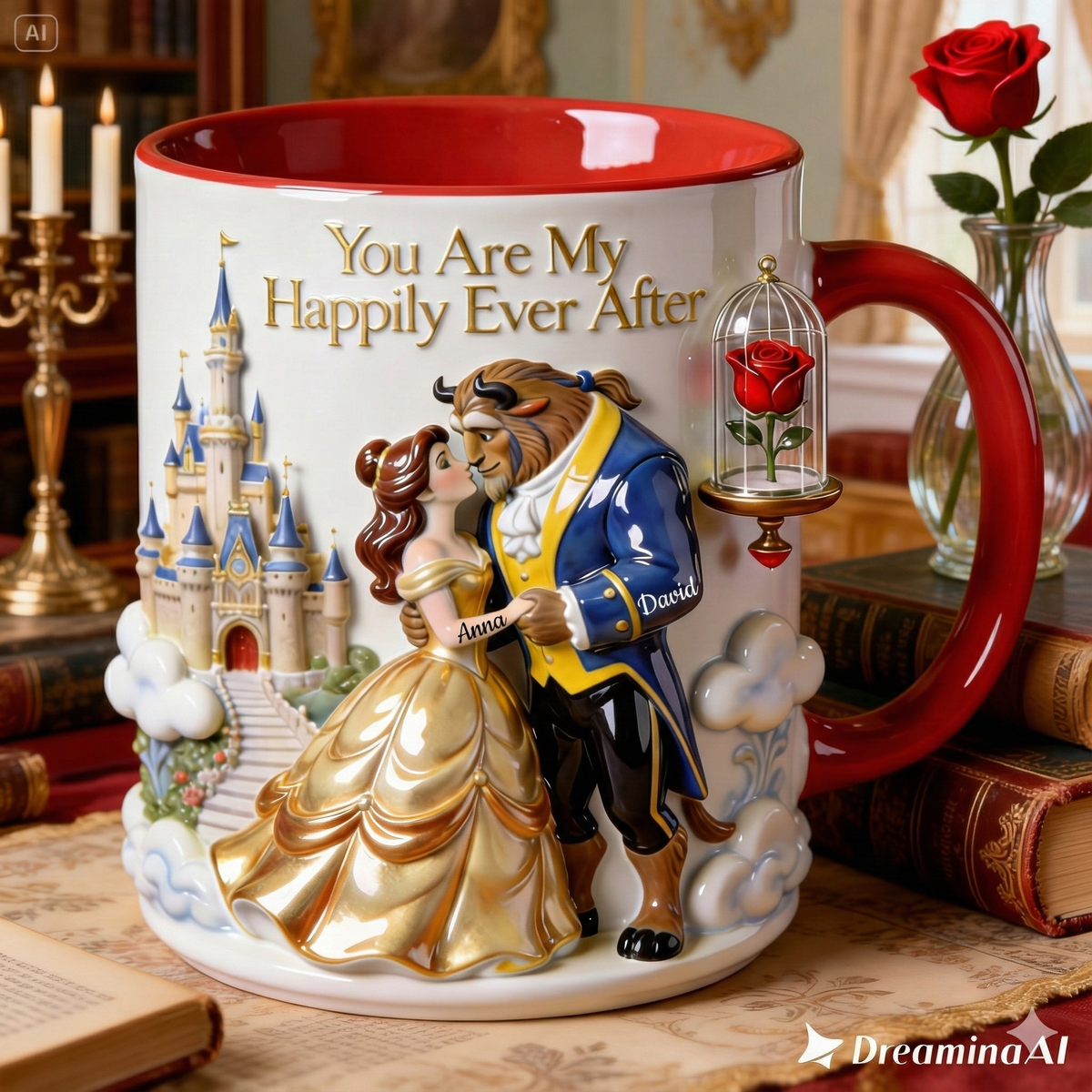 Kissing Fairytale Couple Coffee Mug - Personalized Gift For Couples 01OHLU080126-Homacus