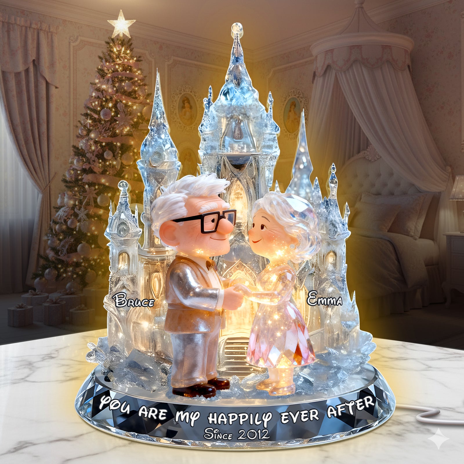 Shimmering Fairytail Couple Acrylic Light Box, Personalized Gifts For Couple 02QHLU301025-Homacus