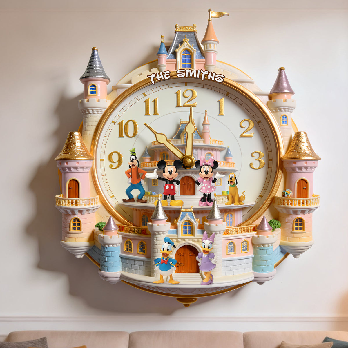 Lovely Hanging Wall Clock - Personalized Gifts For Family 02natn241225-Homacus