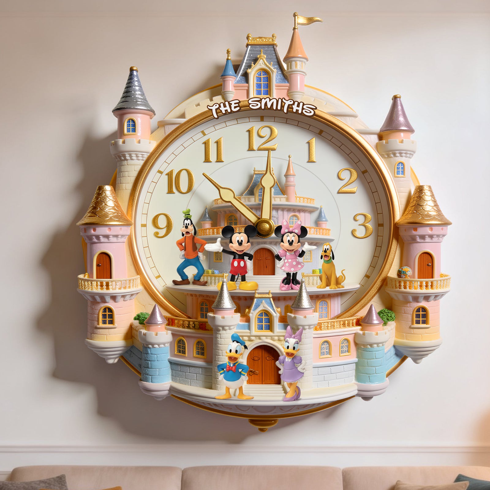 Lovely Hanging Wall Clock - Personalized Gifts For Family 02natn241225-Homacus