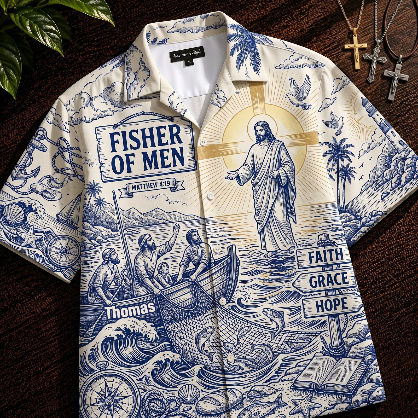 Jesus Fisher of Men Hawaiian Shirt – Personalized Gifts For Christian 05tylu300626-Homacus