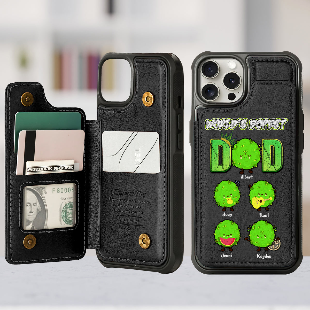 Personalized Gift For Weed Dad Leather Flip Wallet Phone Case 011TOLU270225-Homacus