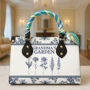 Grandma's Garden Leather Bag - Personalized Gifts For Grandma 02ohlu010825-Homacus