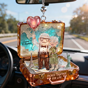 Traveling Couple Car Hanging Ornament, Personalizd Gifts For Adventurous Couple 03qhtn090126-Homacus