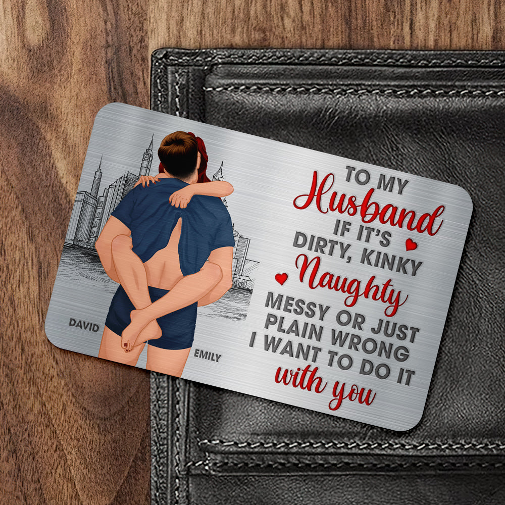 Personalized Gift For Naughty Couple Aluminum Wallet Card 02OHQN271224HG-Homacus