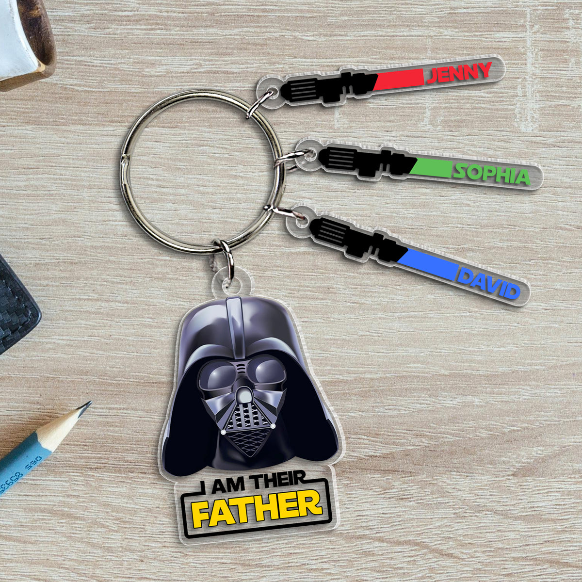 Personalized Gifts For Dad Keychain With Light Sword Charms 04natn020424-Homacus