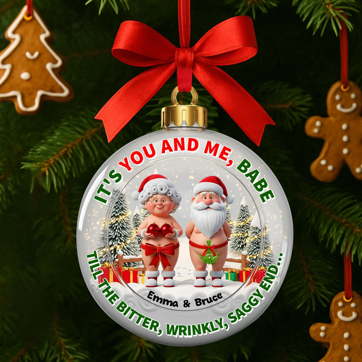 Grumpy Couple Christmas Ornament - Personalized Gift For Couple 04NALU200825-Homacus