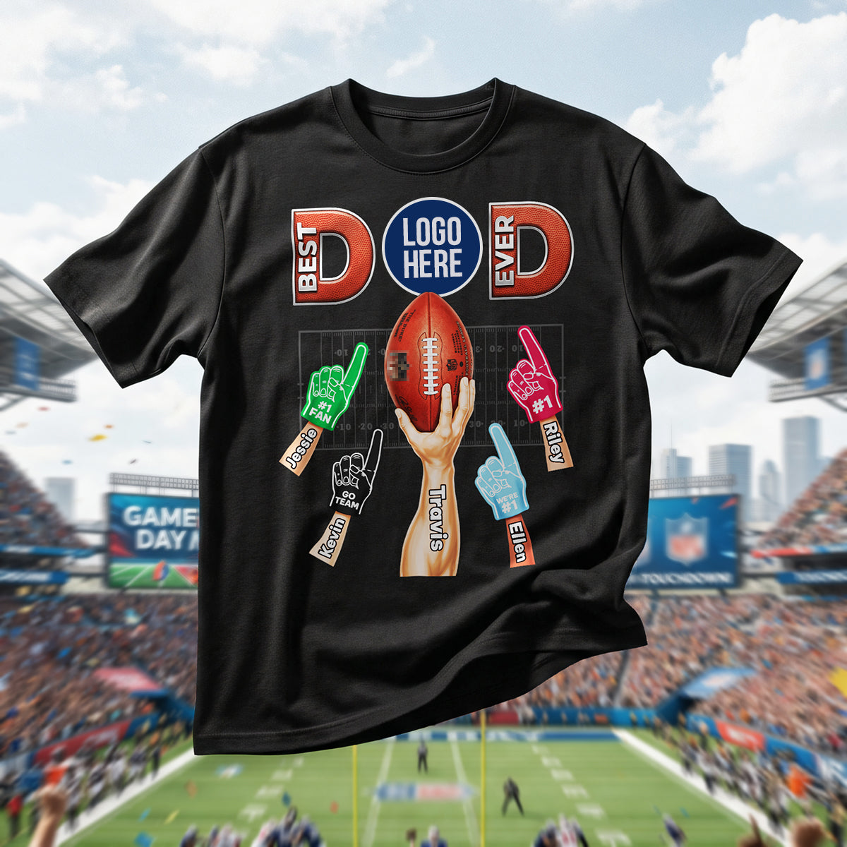Sport Lover Dad And Kids Shirt - Personalized Gifts For Father's Day Shirt 01HUTA230526-Homacus