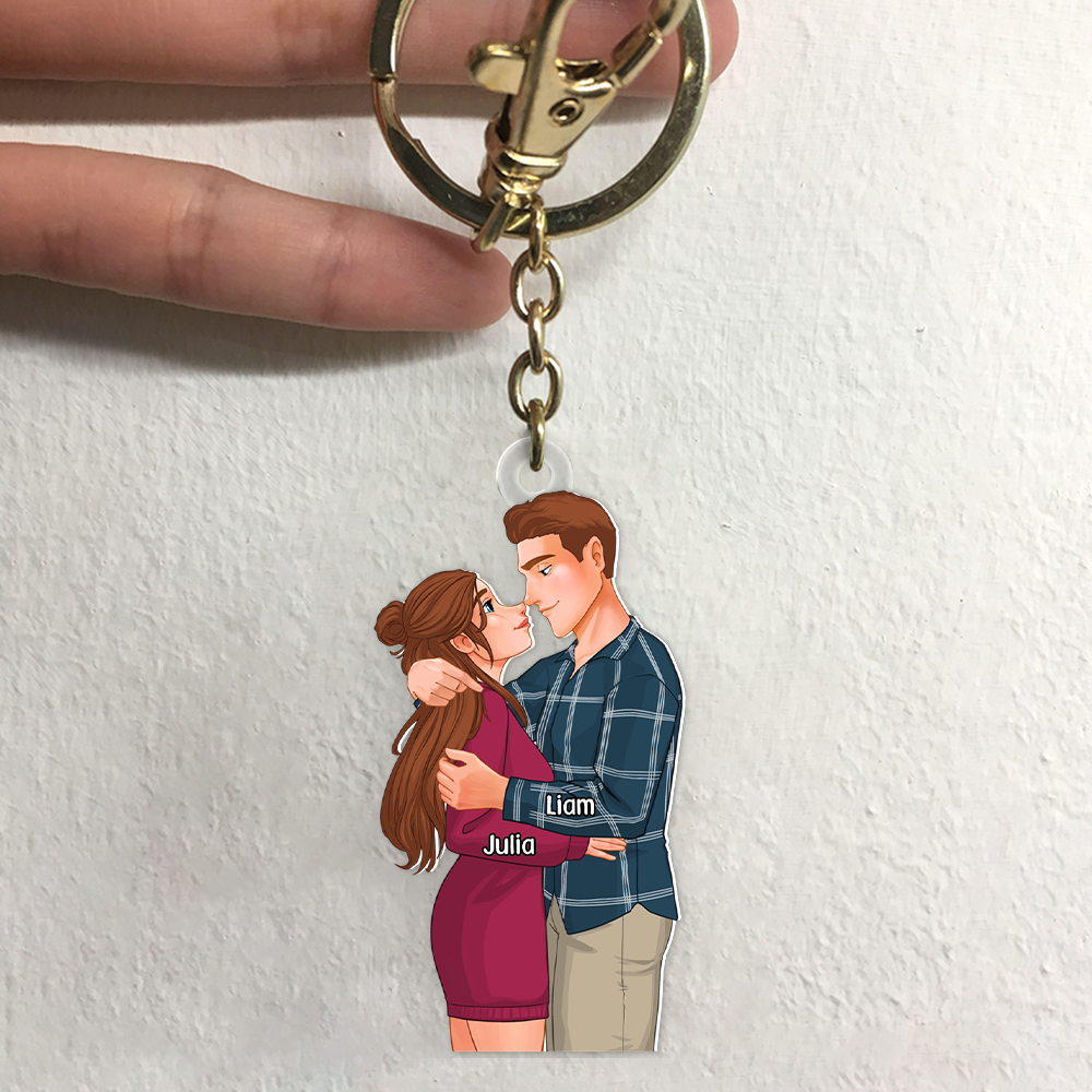 Personalized Gifts For Couple Keychain Romance Couple 021ACPU111124DA-Homacus