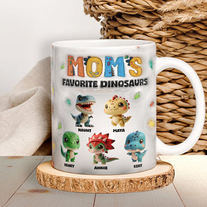 Personalized Gifts For Mom Coffee Mug Adorable Dinosaurs 02KALU060225-Homacus