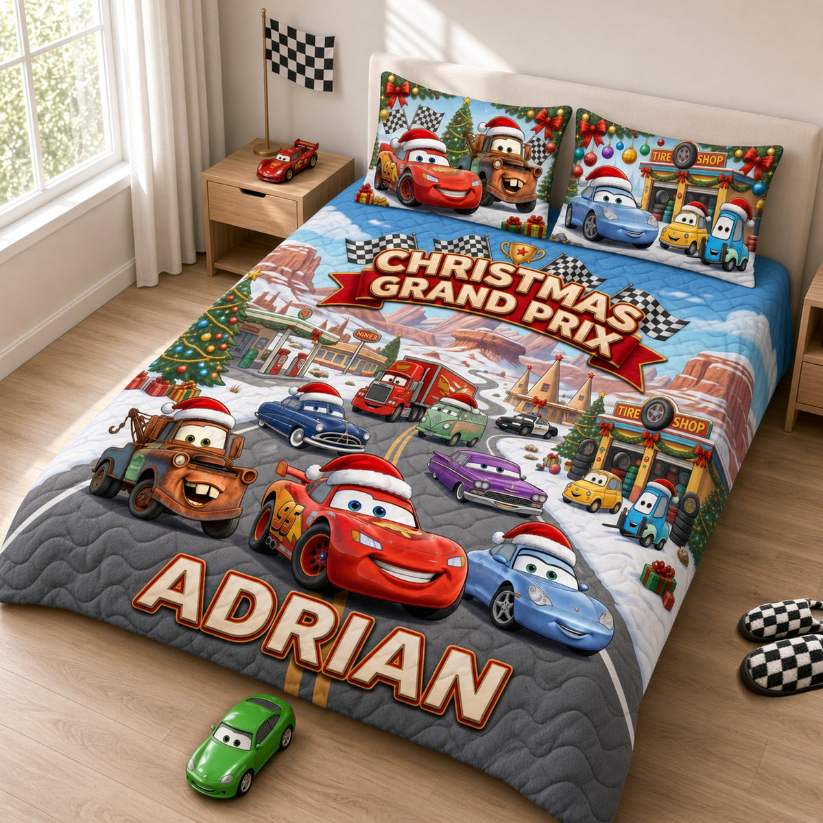 Fast Track Racing Quilted Bed Set Special Line - Personalized Gift For Racing Lovers 07TYLU221026-Homacus