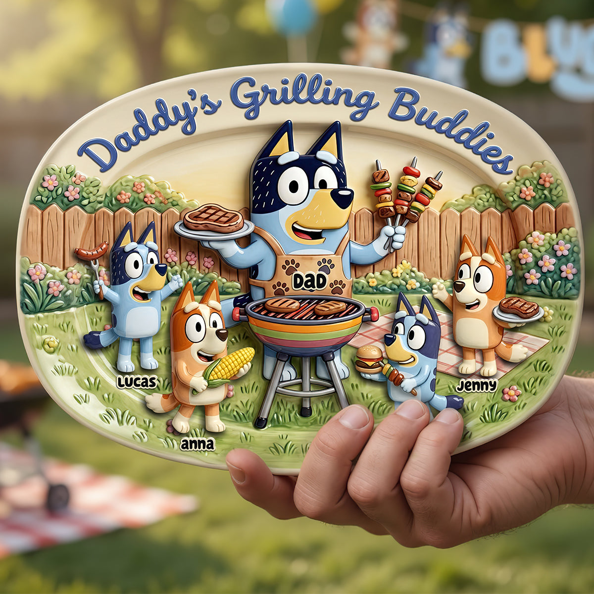 Daddy's Grilling Buddies Plate - Personalized Gifts For Dad 01nadt130526-Homacus