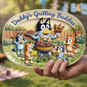 Daddy's Grilling Buddies Plate - Personalized Gifts For Dad 01nadt130526-Homacus