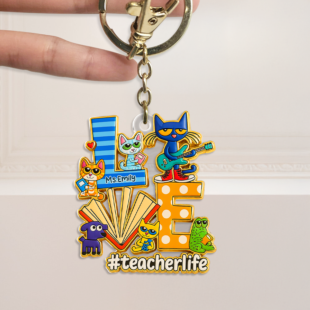 Love Teacher Keychain - Personalized Gifts For Teacher 02HUPU140725-Homacus