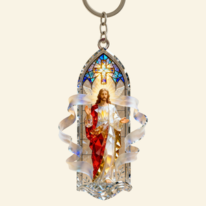 Sacred Light Jesus Keychain - Personalized Gift For Christian 06PALU231225