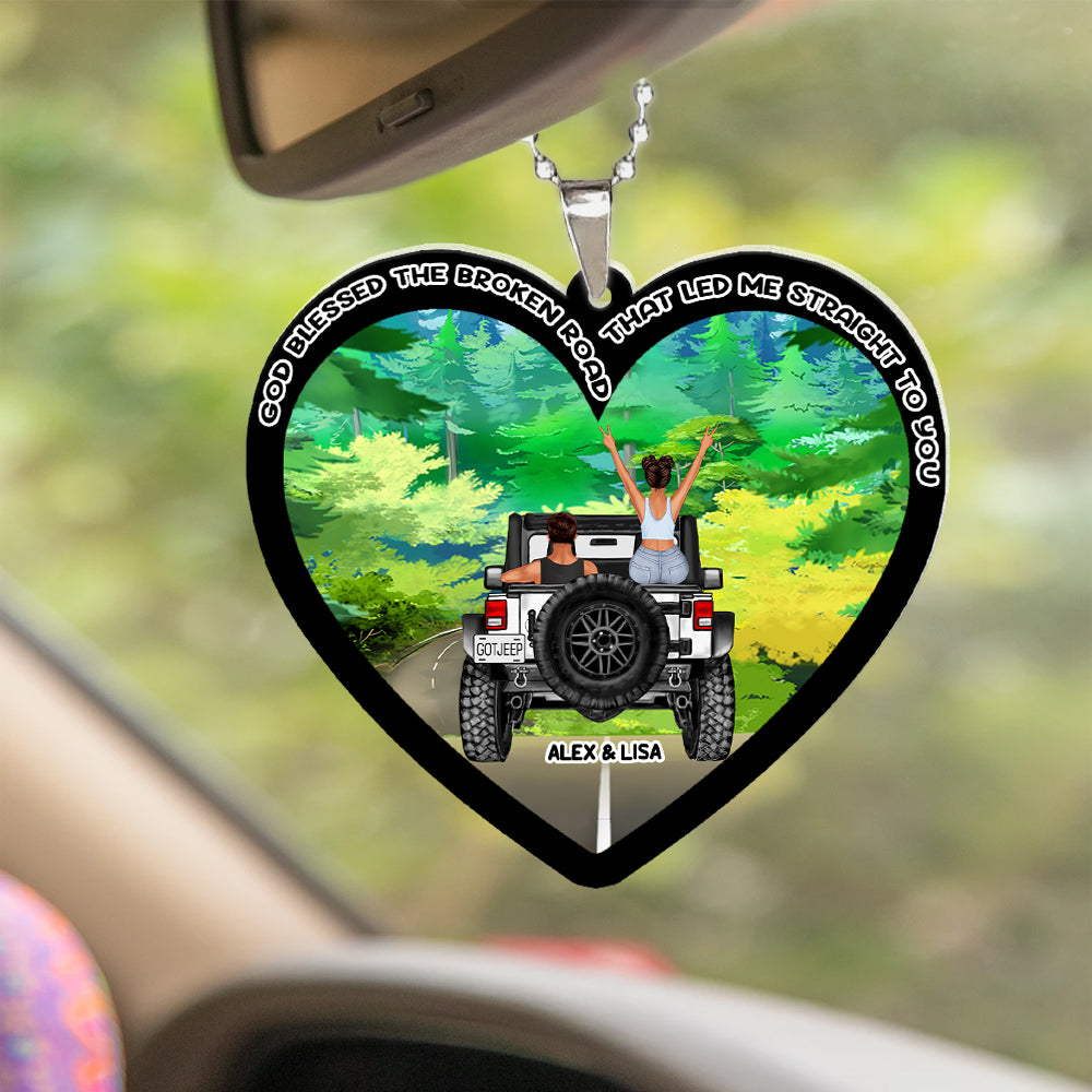 Personalized Gifts For Couple Car Ornament 05TOMH110624TM-Homacus