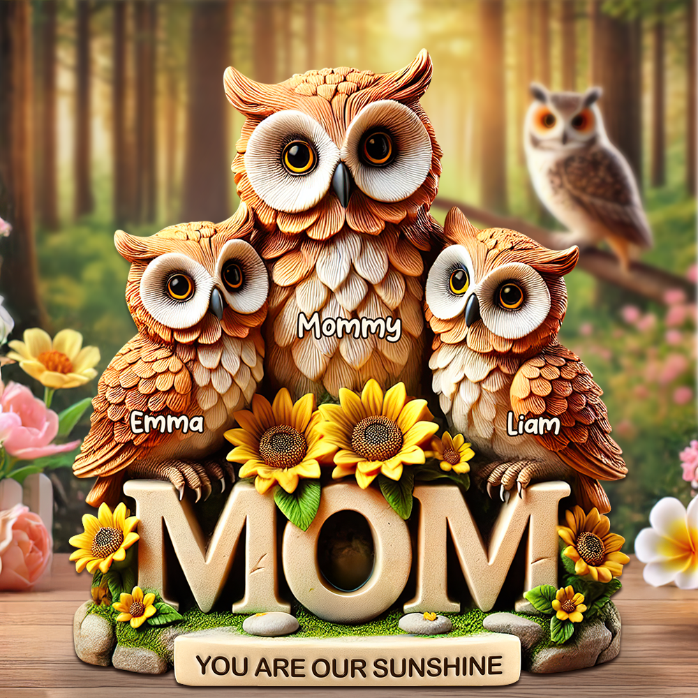 Owl Mom Plaque - Personalized Gift For Mom 02HUPU190425-Homacus