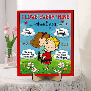 Personalized Gifts For Couple Wood Sign 03totn040125hg I Love Everything About You-Homacus