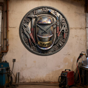 Welder Wall Clock - Personalized Gifts For Welder 1 Layer Acrylic Hanging Wall Clock 02KILU140126-Homacus