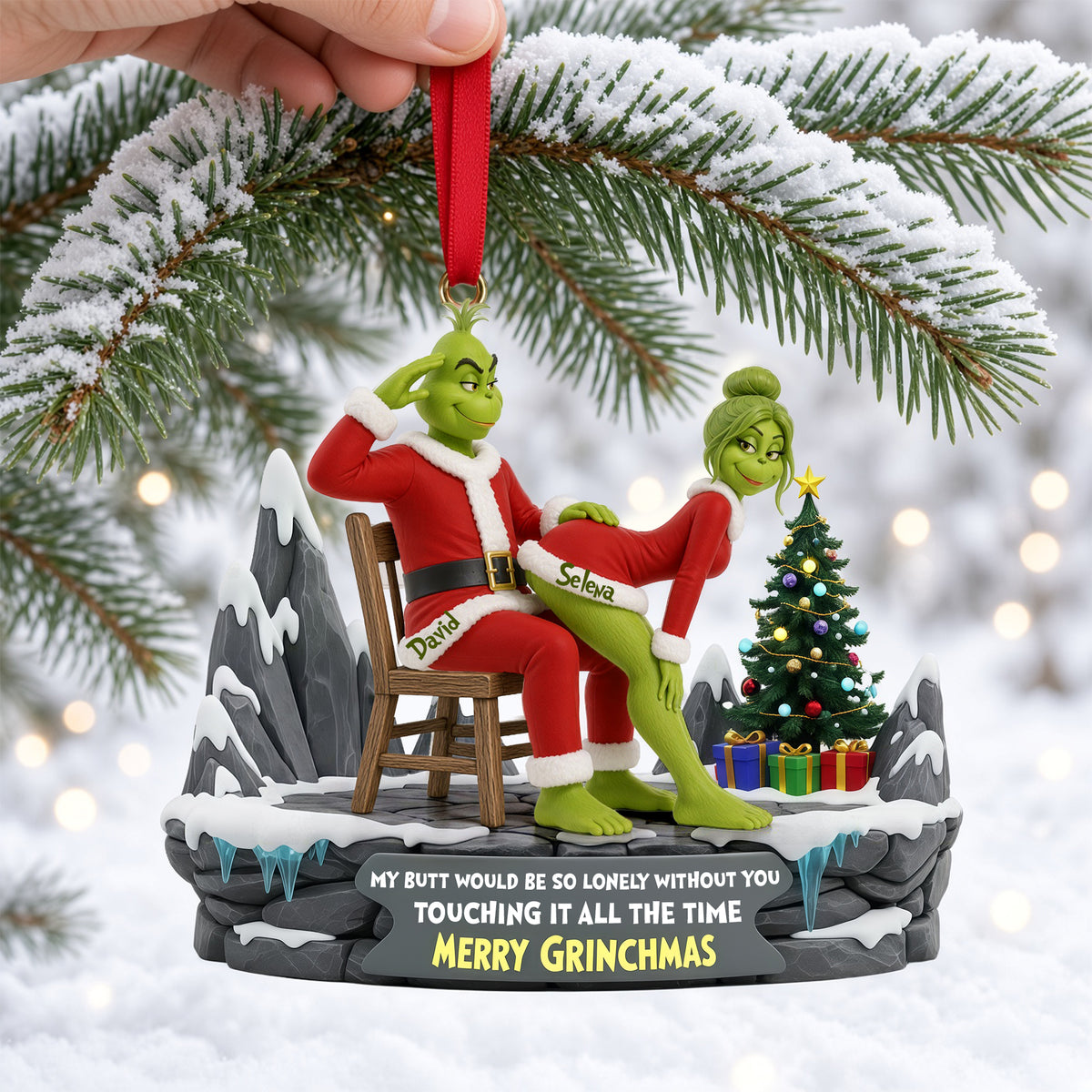 Festive Trouble Couple Ornament - Personalized Christmas Gifts For Couple 03ohlu150926