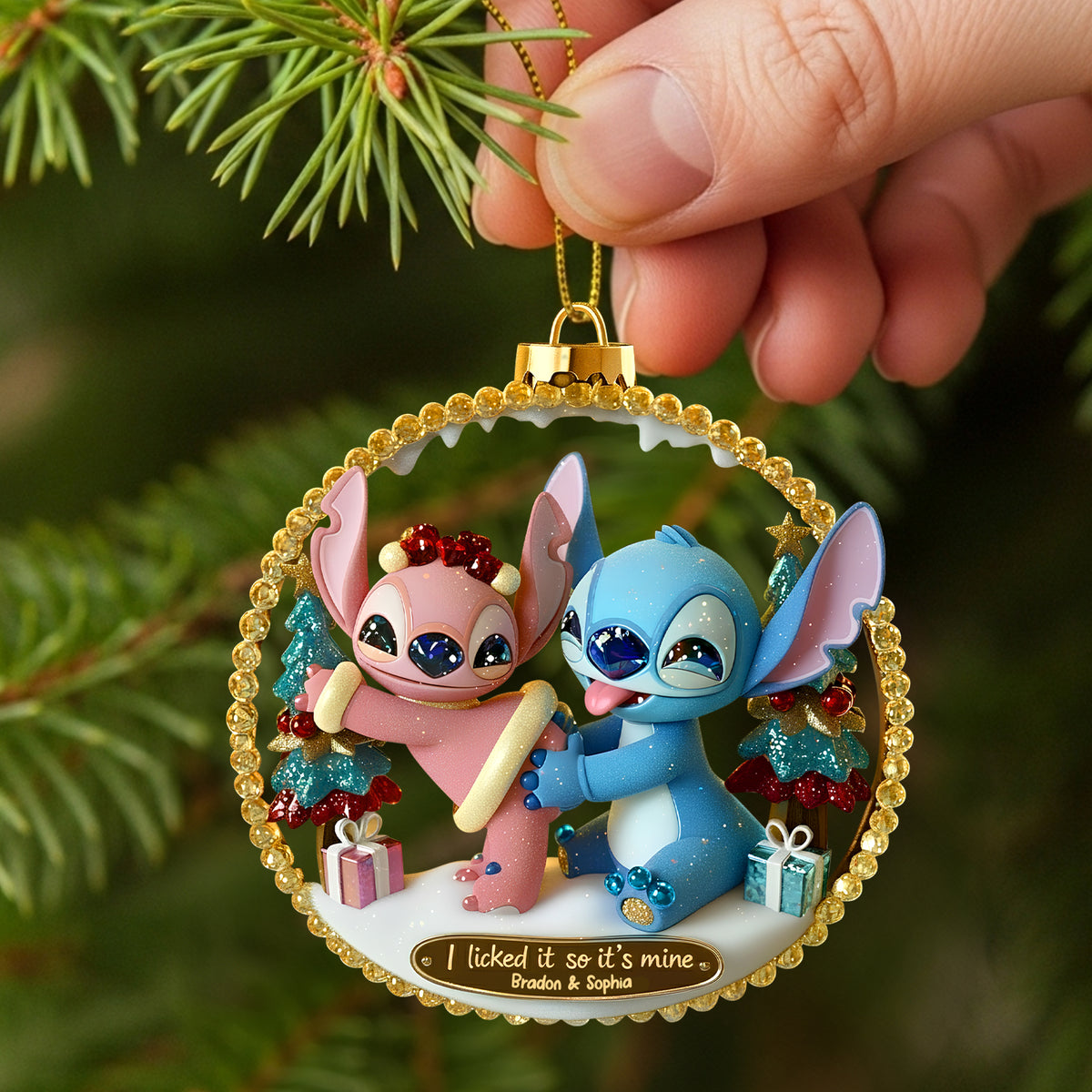 Spicy Alien Couple Ornament - Personalized Christmas Gifts For Couples 02TGTN160925-Homacus