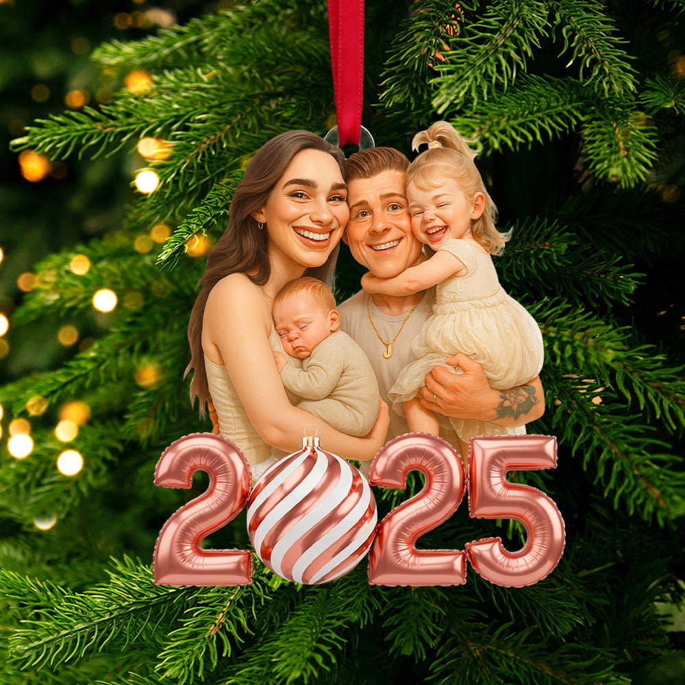 Custom Caricature Photo Personalized Gifts For Family Christmas Ornament 03pgtn130825-Homacus