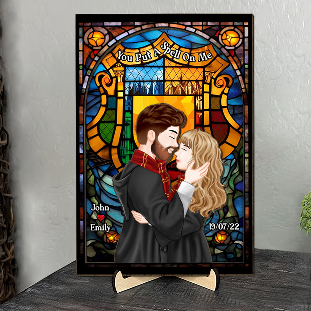 Personalized Gifts For Couple Layers Wood Sign Wizard Couple 05HUDT050224PA-Homacus