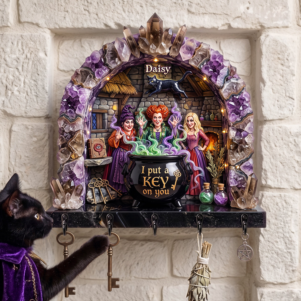 Eccentric Witch Key Hanger, Personalized Gifts For Witch Lovers 03qhta250726-Homacus