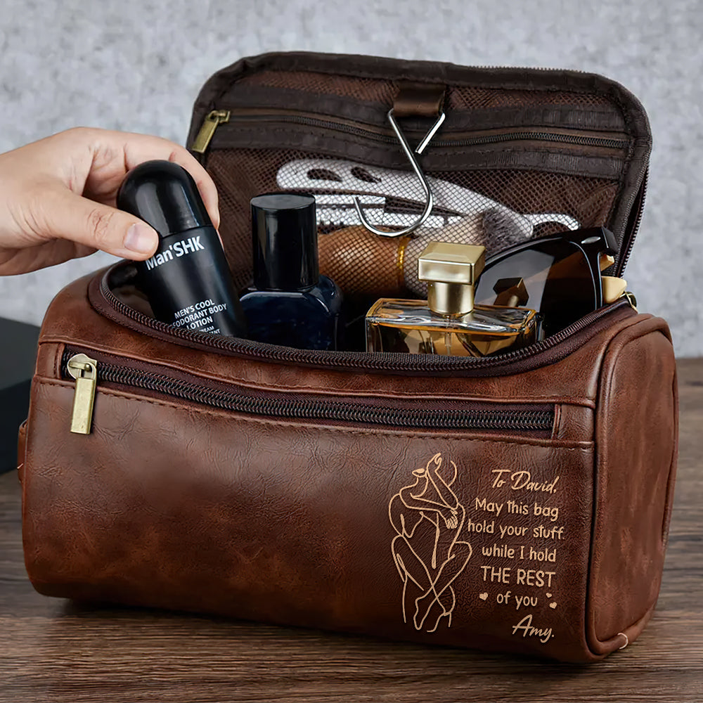 Personalized Gifts For Him Leather Toiletry Bag 01pgtn041225-Homacus