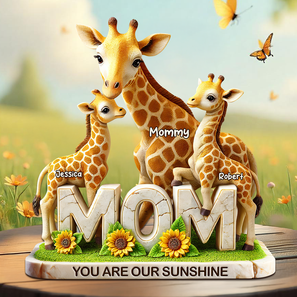 Giraffe Mom Plaque - Personalized Gifts For Mom 02hupu210425-Homacus