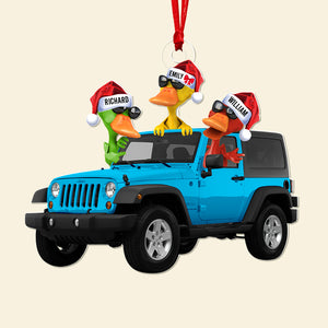 Off-road Duck Ornament - Funny Ducks and Car - Personalized Gifts For Off-road Lovers-Homacus