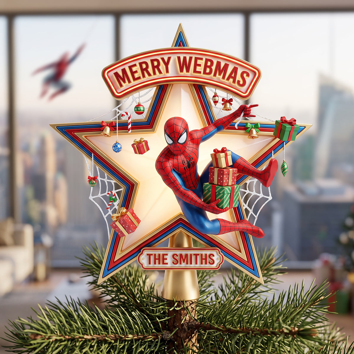 Merry Webmas Christmas Tree Topper - Personalized Christmas Gift 04hata040826-Homacus