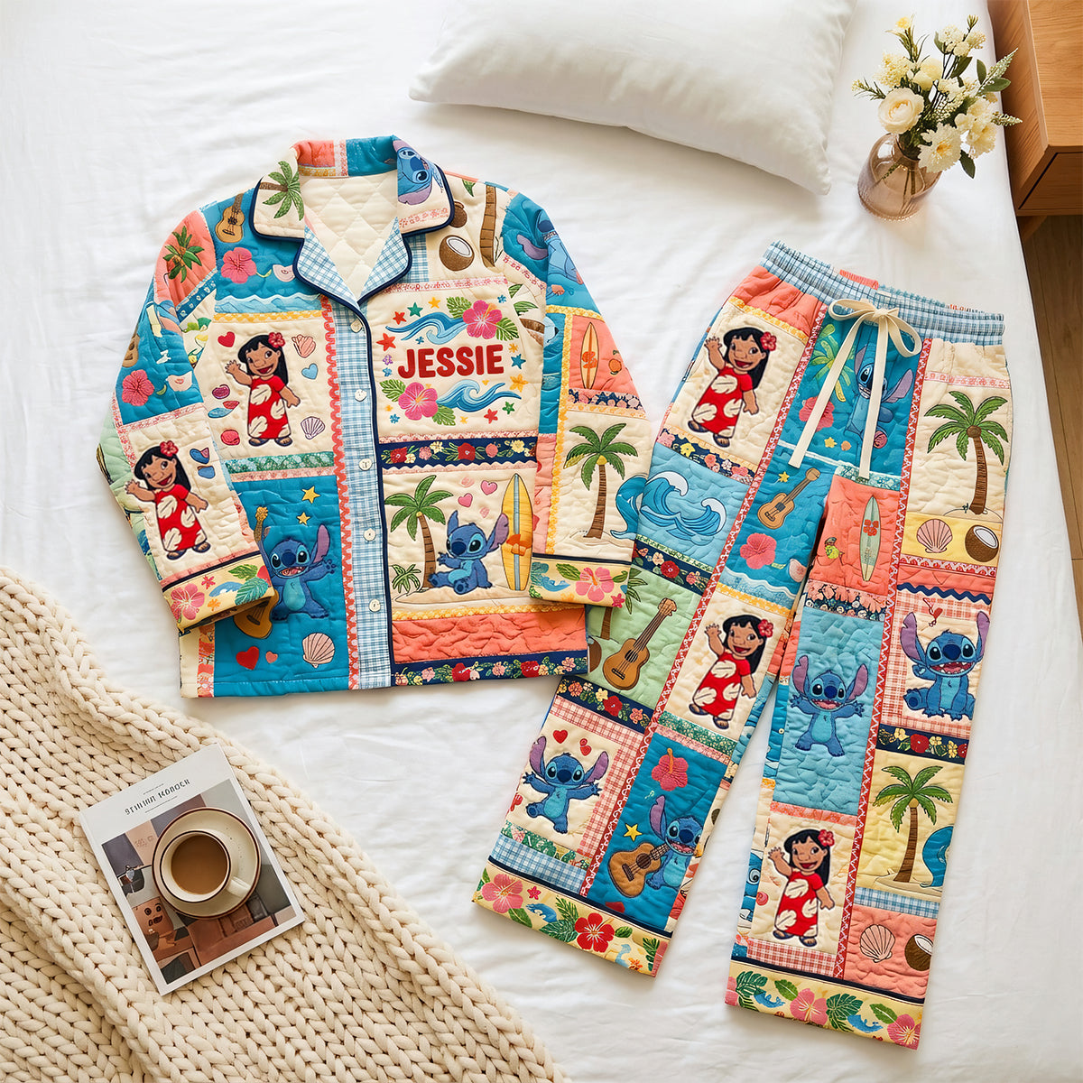 Cute Blue Pup Family Pajama Set - Personalized Gifts 05nadh270826