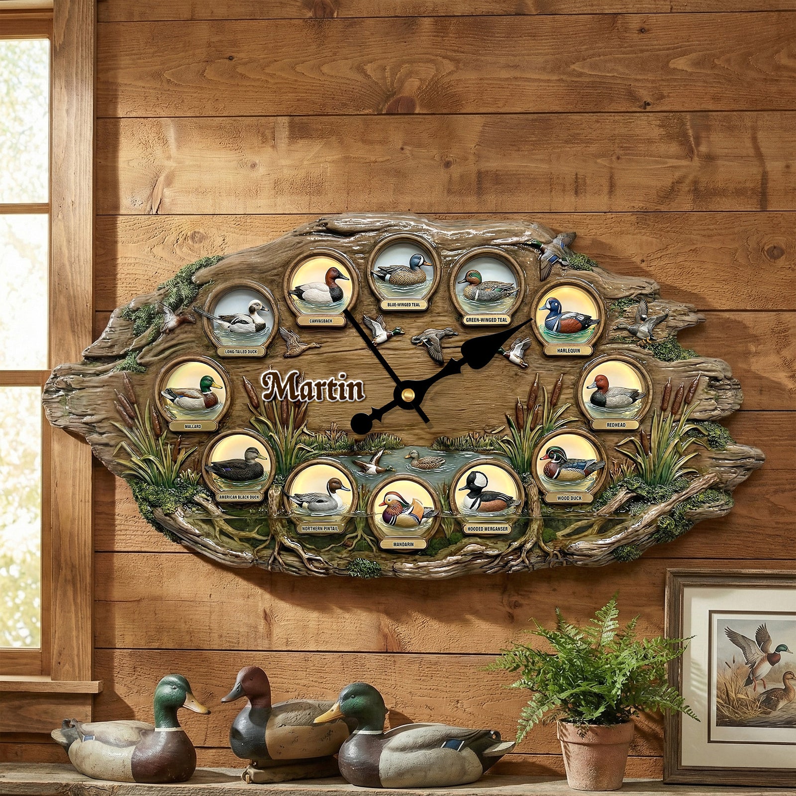 Duck Hunting Hanging Wall Clock - Personalized Gifts For Hunters 01humg200126-Homacus