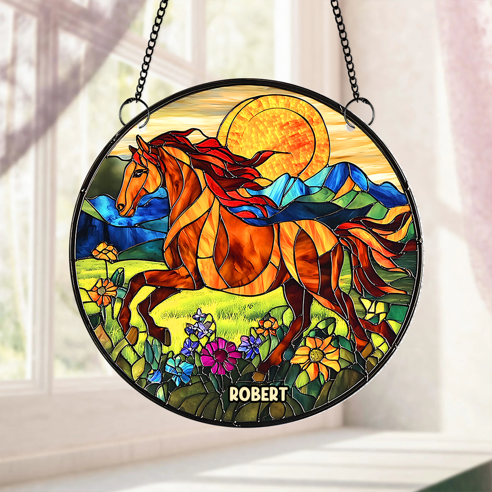 Personalized Gifts For Horse Lovers Suncatcher Ornament 02hupu060325-Homacus