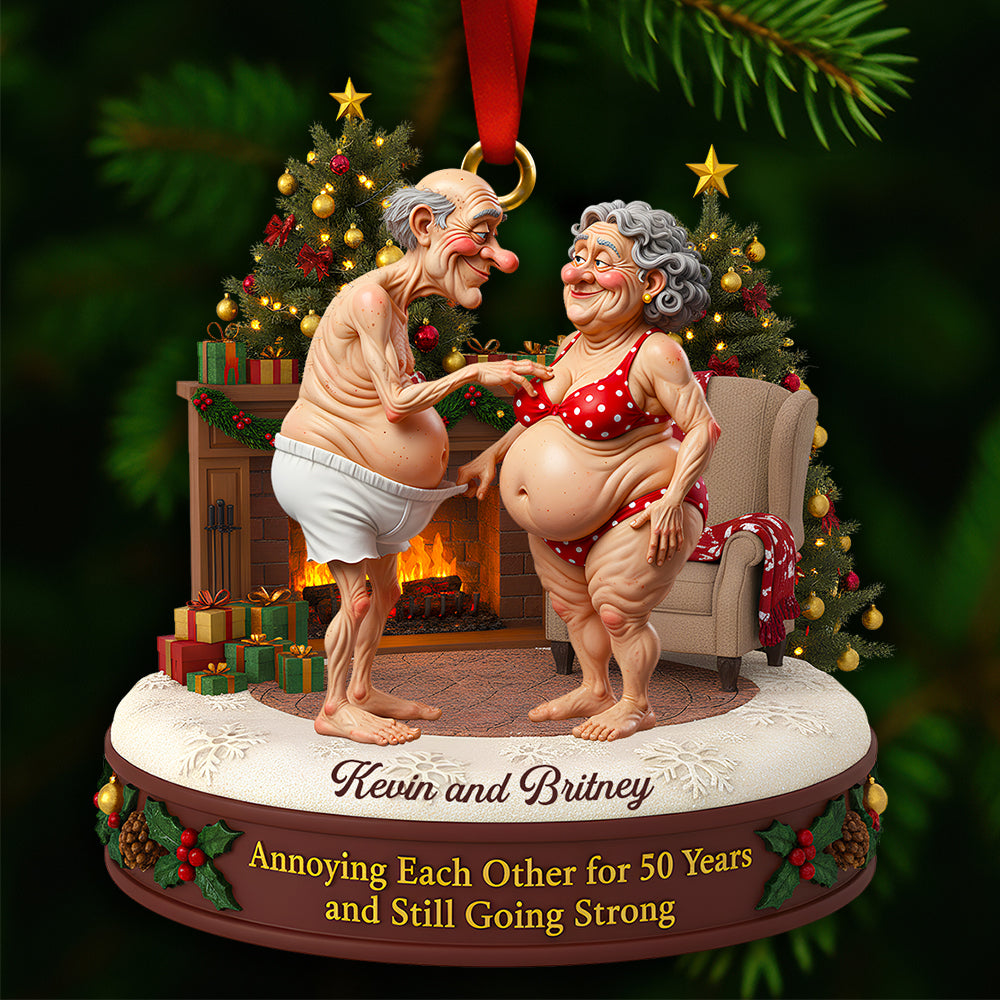 Old Couple Christmas Ornament Personalized Gifts For Couple 04NADT290925-Homacus
