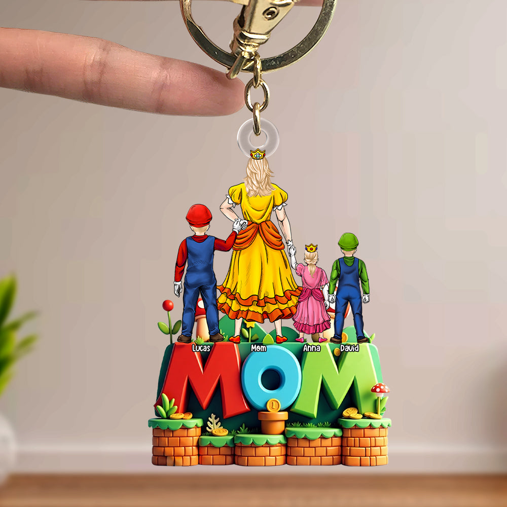 Mushroom Mom Keychain Personalized Gifts For Mom 03TOTN240425PA-Homacus