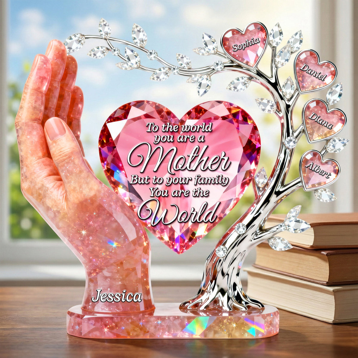 Heart of Family Acrylic Plaque – Personalized Gifts For Mom 03kiqn040226-Homacus