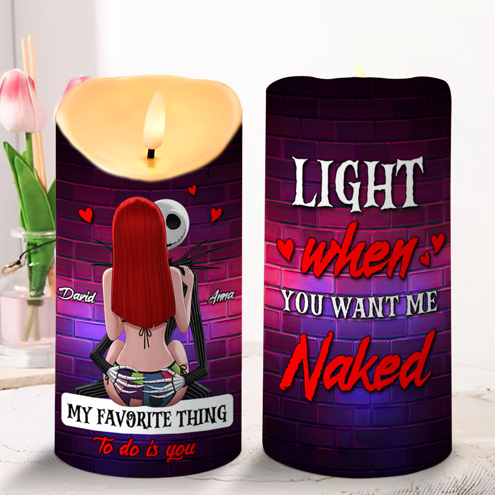 Personalized Funny Horror Gifts For Couple LED Candle 03natn100725-Homacus