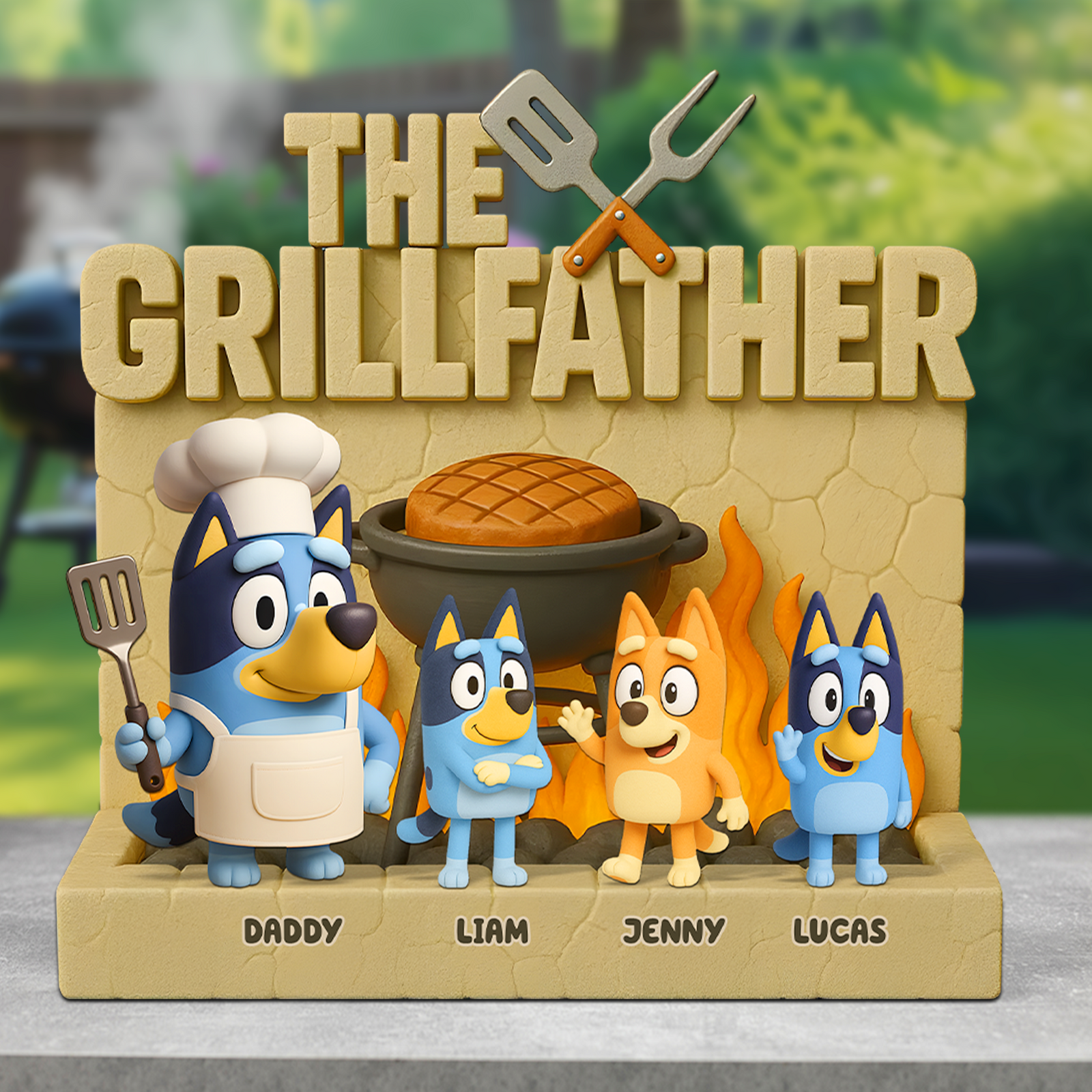 Grillfather Plaque - Personalized Gifts For Dad 01ohpu100525-Homacus