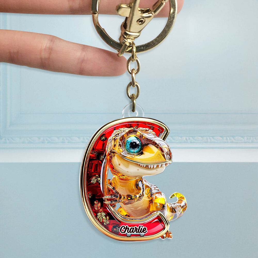 Dino Alphabet Letter Keychain- Personalized Gifts For Fans 01tgpu120625-Homacus