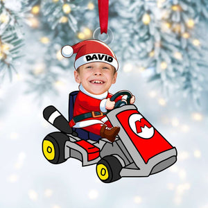 Personalized Custom Photo Gifts For Kid Driving Kart Acrylic Ornament 02OHTN151124-Homacus