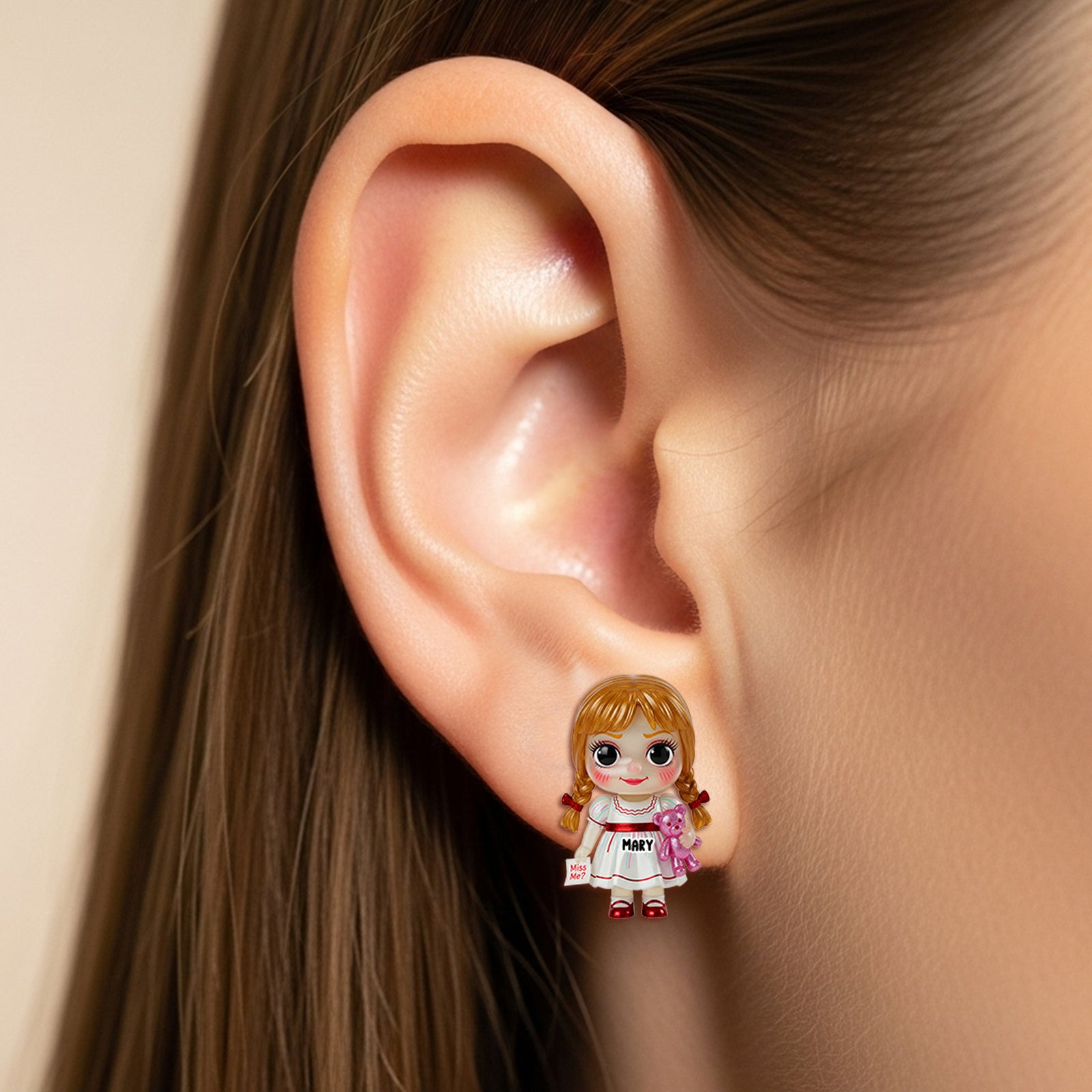 Cute Horror Characters Stud Earrings - Personalized Halloween Gifts For Horror Movie Fans 01pgtn150825-Homacus