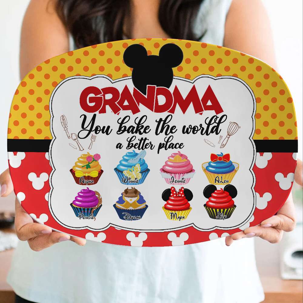 Personalized Gifts For Grandma, Sweet Cupcakes Christmas Resin Plate 03TOLU011124-Homacus